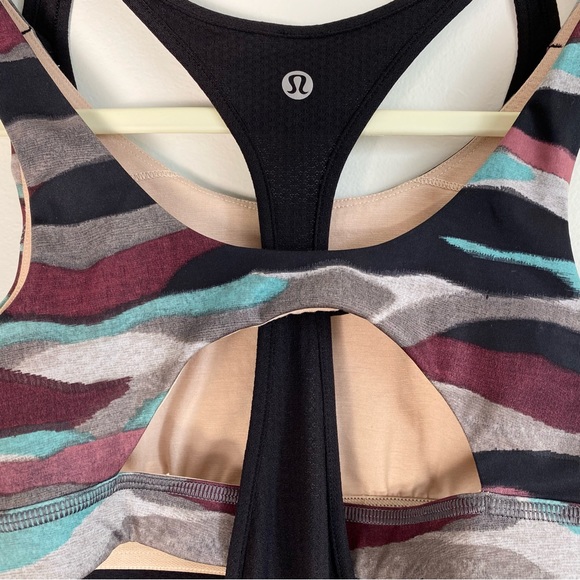 Lululemon All Sport Support Tank w/ Built In Bra Black Camo Multi Size 2 Purple - Picture 8 of 8